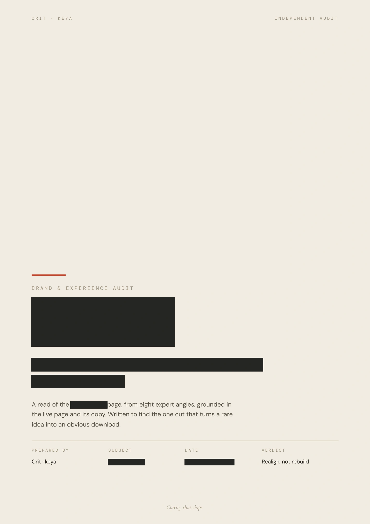 Redacted audit, page 1 of 21