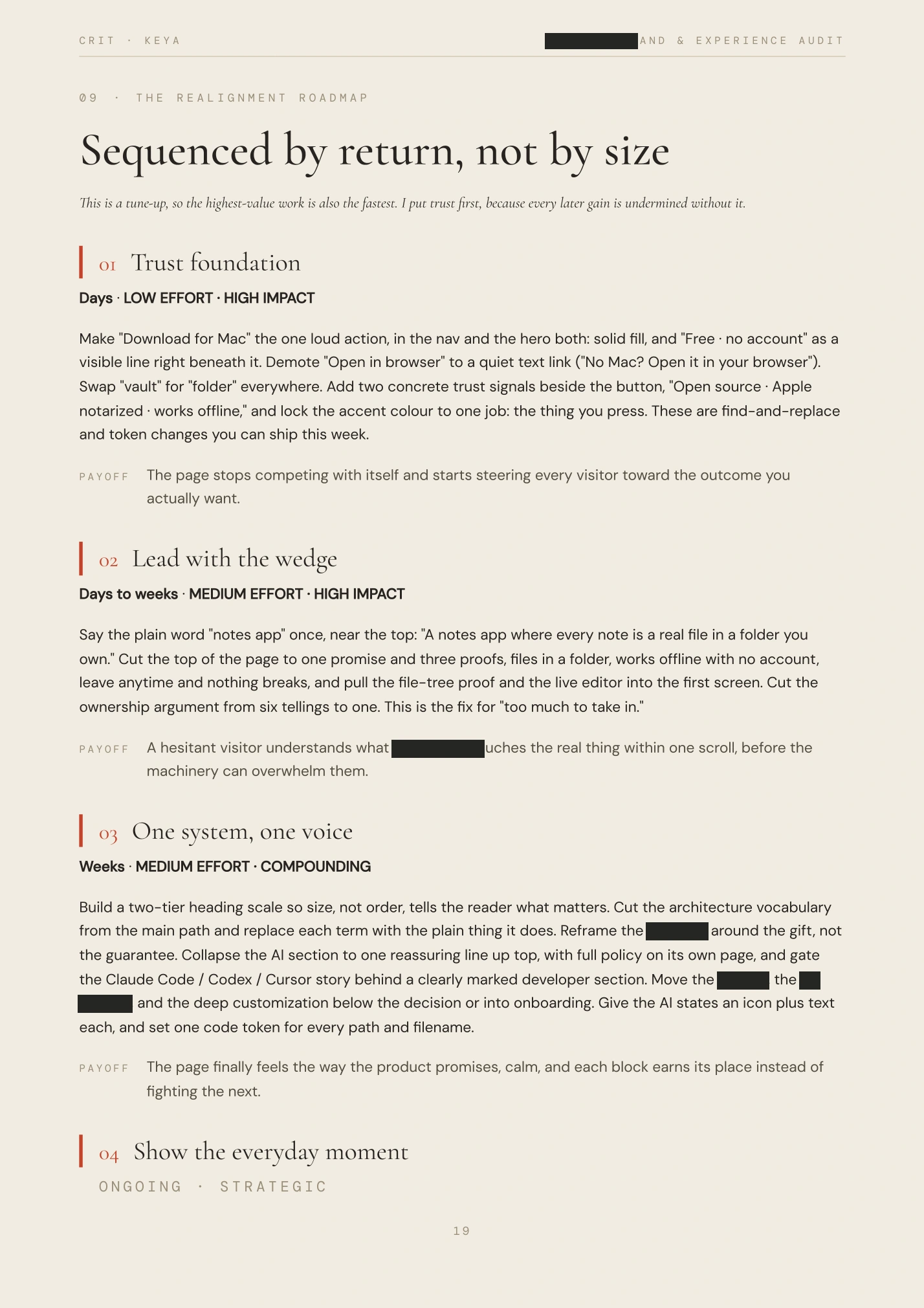 Redacted audit, page 19 of 21
