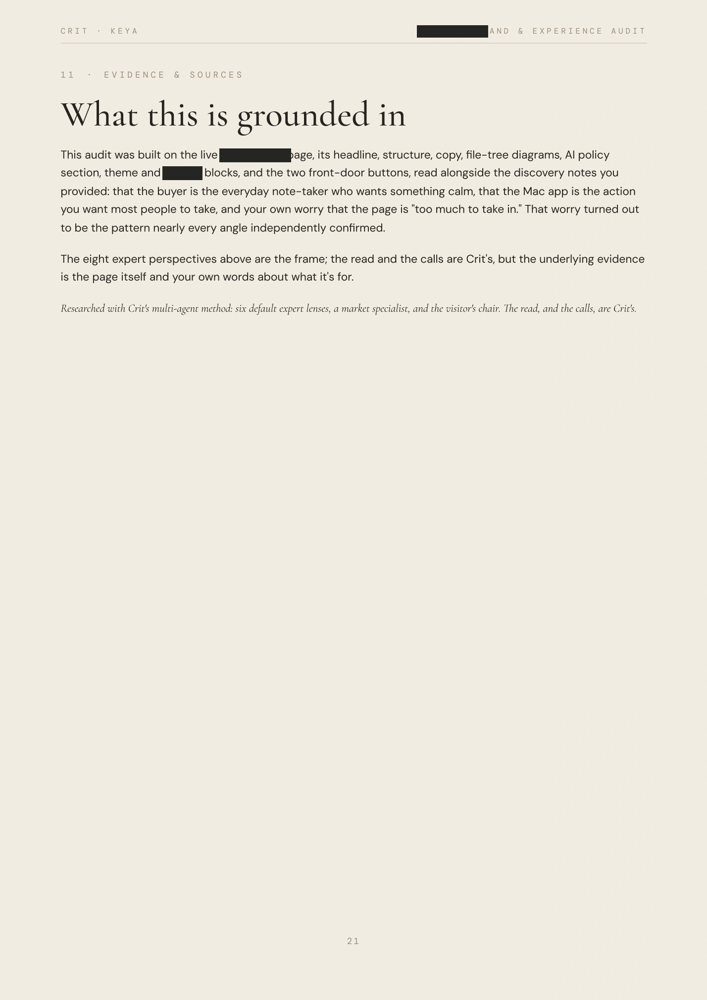 Redacted audit, page 21 of 21